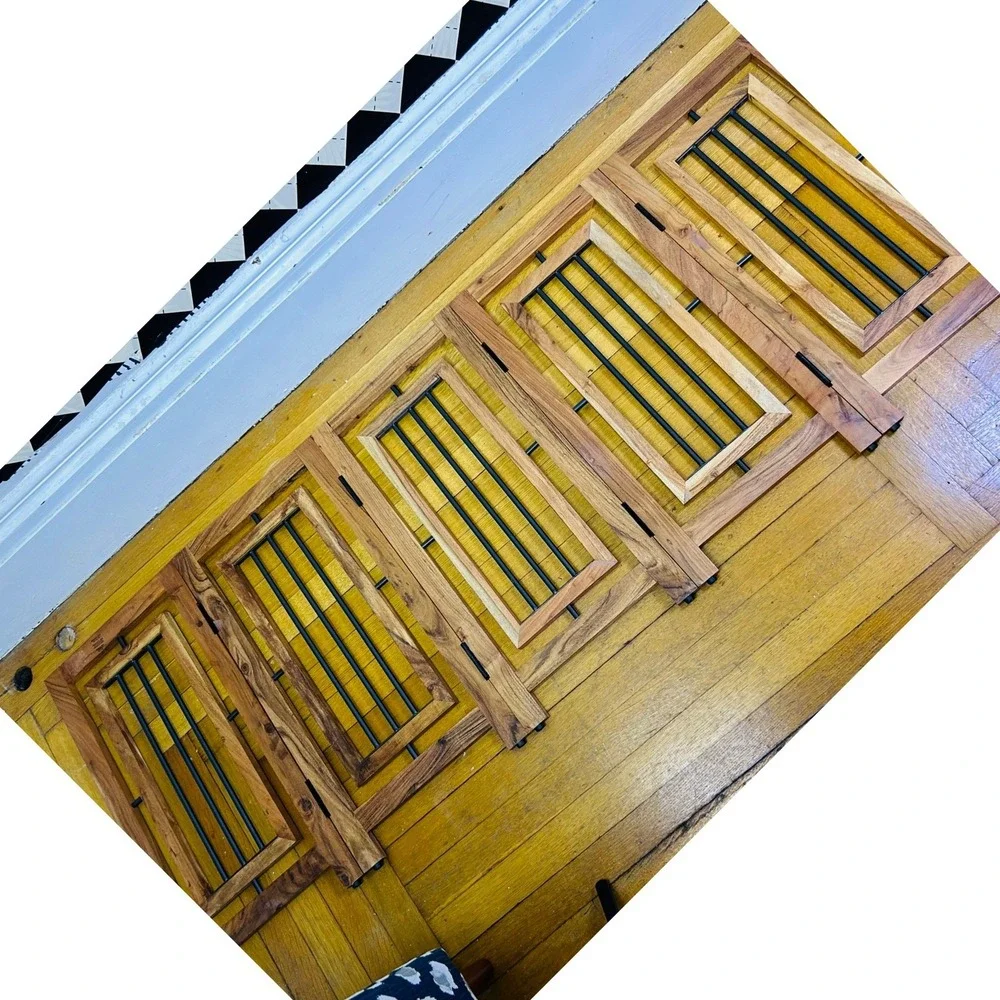 5 Panel Pet Gate Freestanding Wood & Metal  Room Divider 65x25 Inch
